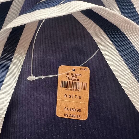 , VICTORIA'S SECRET PINK Velvet Navy Blue Ribbed Large Tote Bag, 18"x13"x4" - Picture 4 of 8